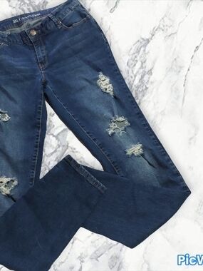 Bluenotes Curvy Distressed Dark Blue Skinny Jeans